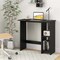 Costway Small Computer Desk with Storage Modern Writing Desk with Adjustable Shelf White/Black